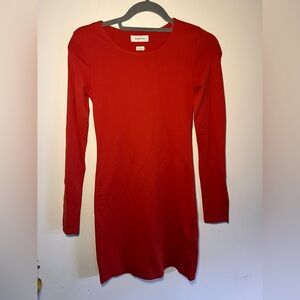Babaton Red/orange Long Sleeve Dress